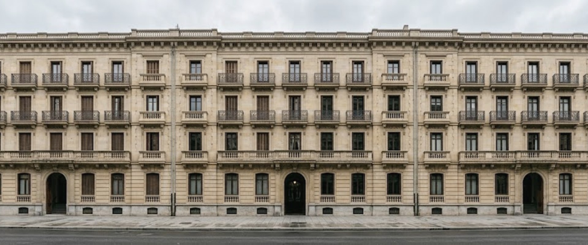 Façade à équiper d'un échafaudage avant travaux