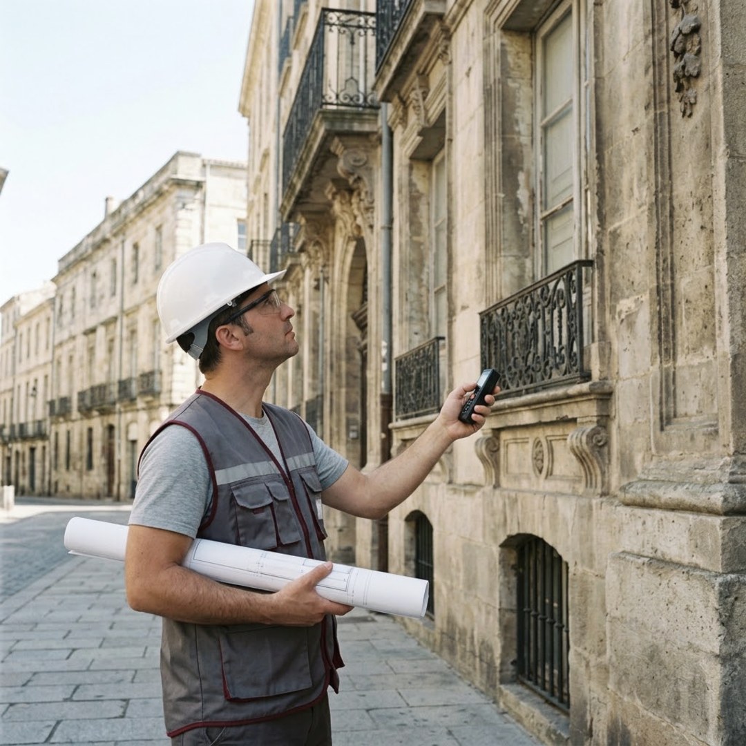 Relevé de façade avant conception de l'échafaudage