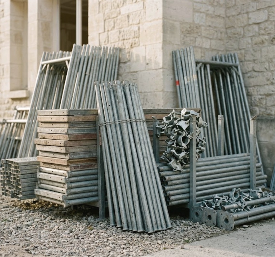 Parc de matériel d'échafaudage entretenu