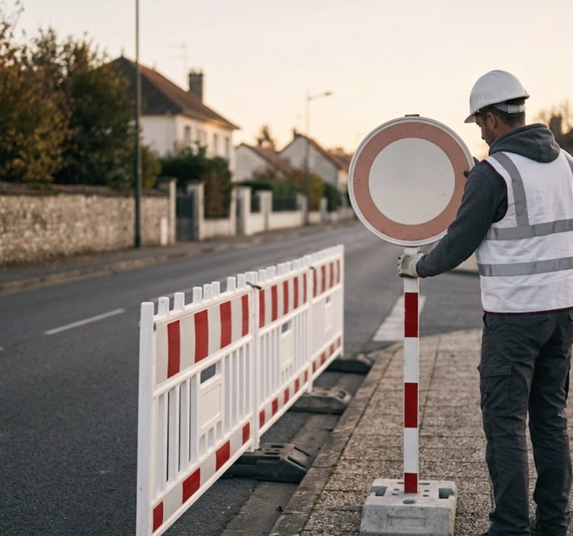 Signalisation temporaire de chantier sur la voirie